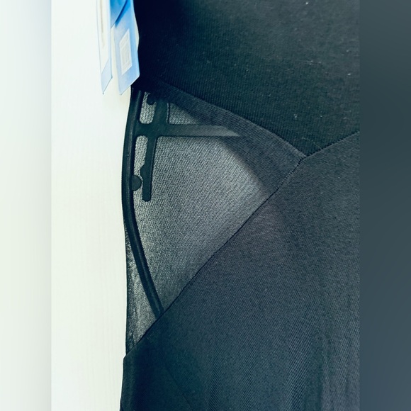 Mugler Illusion Asymmetrical cut out Panel Strapless mesh mixed media dress M - Picture 7 of 17